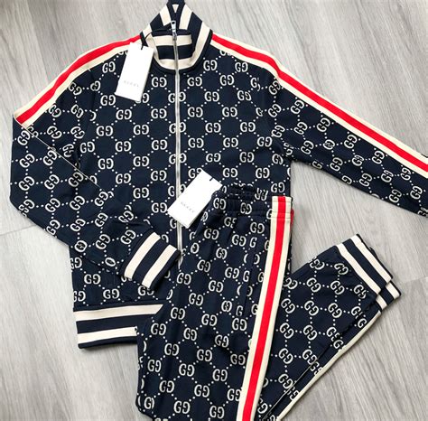 gucci tracksuit blue red|Gucci full tracksuits.